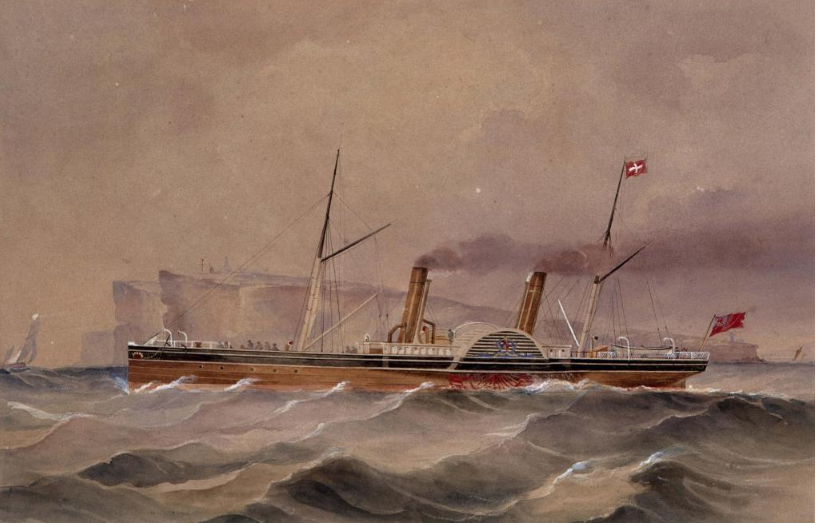 The ANMM holds the watercolour ship portraits of the Illawarra Steam Navigation Co. steamships Kembla and Kiama by Frederick Garling
