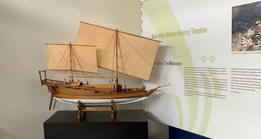 Perahu model of the vessel which was used by the Makassans – image courtesy of the Islamic Museum of Australia