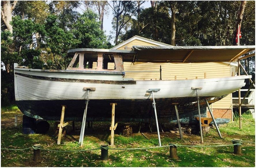The KINGFISHER at sea in the past and now, ready for restoration – Jervis Bay Maritime Museum 