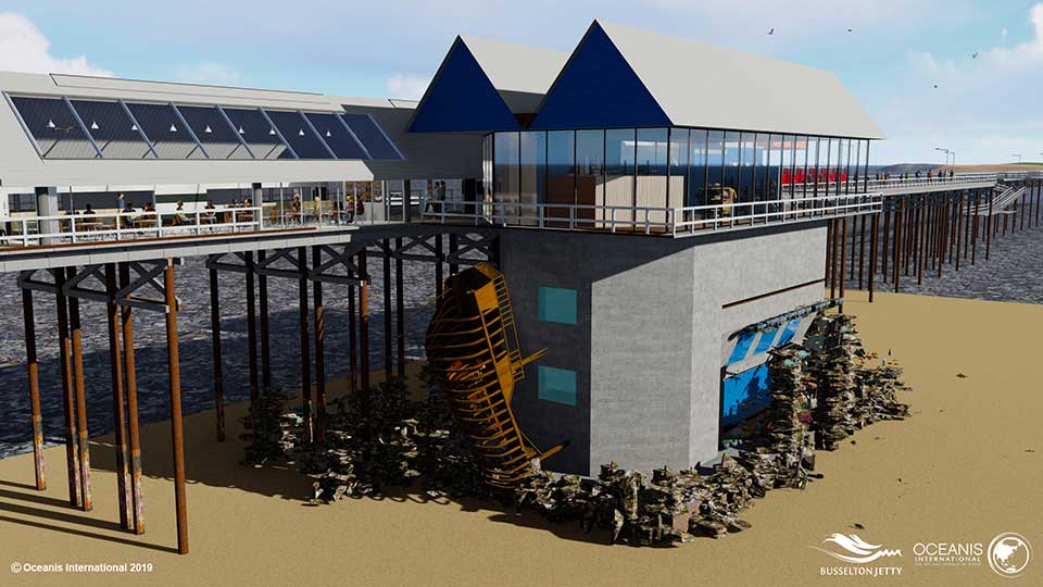 Busselton Jetty Incorporated - Observatory exterior conceptual images. Credit: Oceanis International