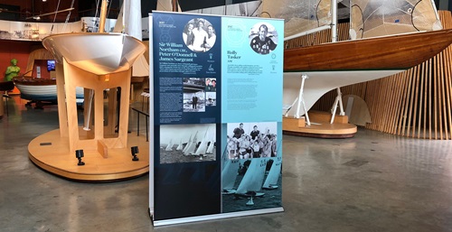 Australian Sailing Hall of Fame banner exhibition on display in the museum 